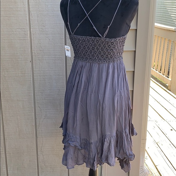 Free People Adella Slip Dress Charcoal - Picture 3 of 5